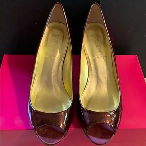 Vintage J.Crew Joley Pearlized Patent Peep Toes